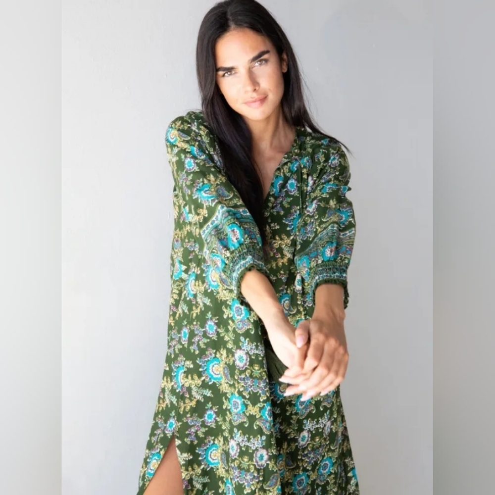 Natural Life Floral Green Maxi Dress - Picture 2 of 4